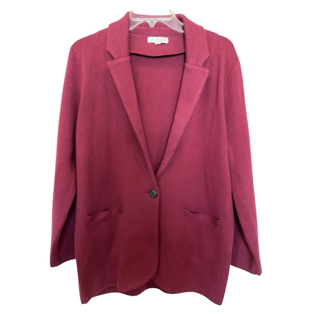 J. Crew Cecile relaxed fit knit blazer merino wool cotton blend size large